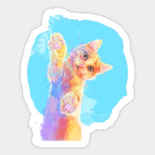 Curious Kitten, cat illustration Sticker